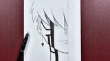 Easy anime sketch | how to draw anime boy with superpowers easy step-by-step