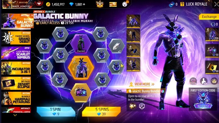 1000 TIKET BUAT BUNDLE GALACTIC BUNNY !! EFEK KECE NIH, BISA DIPAKE COWOK/CEWEK