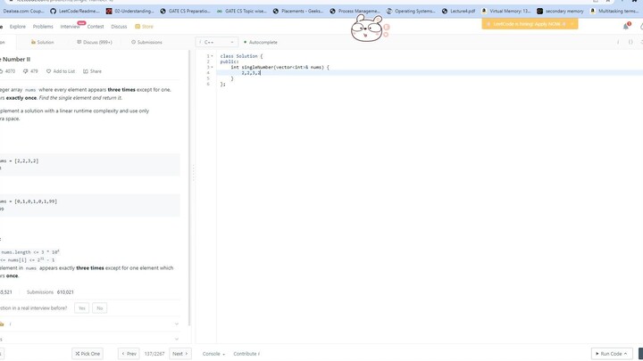 137. Single Number II