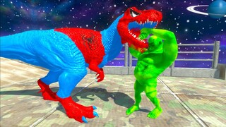 SPIDERMAN T-REX DEATH FALL - Animal Revolt Battle Simulator