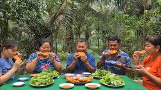 Chỉ Cần Ra Vườn Đổ Lú Là Có Món Tép Chiên Bột Cuốn Rau Sống Chấm Mắm Chua | TKQ & Family T1127