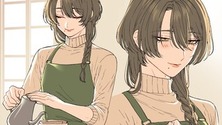 Kakak cantik dan anak kecil yang menjadi pelanggan tetap di kedai kopi