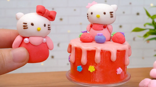 ตกแต่งเค้กวันเกิด HELLO KITTY จิ๋ว สุดน่ารัก สูตรเค้กจิ๋วที่สมบูรณ์แบบ