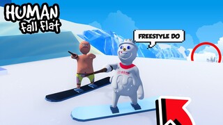 DUO LETOY BALAPAN MAIN SKI ES DAN PARKUR KOCAK DI HUMAN FALL FLAT!!!