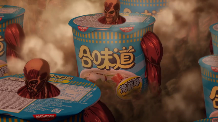 Attack on Titan x Cup Noodles Latest Commercial