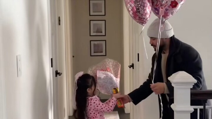 No one would turn down a bouquet of flowers—a gift from Dad…