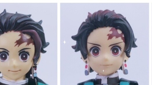 BUZZmod VS figma VS SHF Tanjiro action figure horizontal comparison [ Demon Slayer ]