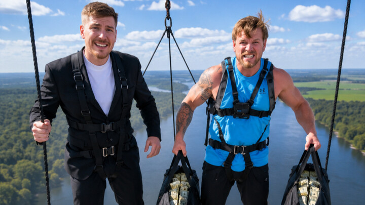 For $500,000, would you dare to toss a bag of cash from 30 meters up? 🤔 #Challenge #MrBeast #Vlog #F