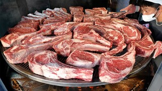 역대급 고기를 정육점보다 싸게 파는 바베큐 캠핑장? 5천만원짜리 회전바베큐 기계로 굽는 지붕 열리는 바베큐장┃Korean BBQ / Korean street food