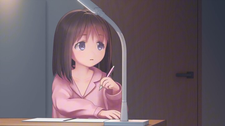 Cute and adorable girl doing her homework