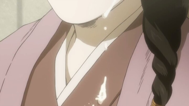 A woman cuts her finger and milk oozes out. Even her tears and body fluids are milk. "Mushishi"