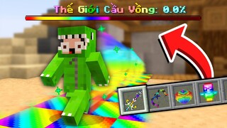 Minecraft Bedwars, Nhưng Biến Thế Giới Trở Thành Cầu Vồng Và Vũ Khí 7 Màu Siêu Vip Troll Noob Team