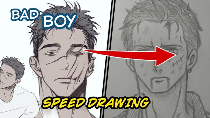 cara gambar anime brandall