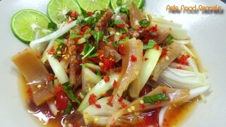 ยำปลาหมึกกรอบ สูตรน้ำยำรสเข้มข้นสีแซบถึงใจ Asia Food Secrets