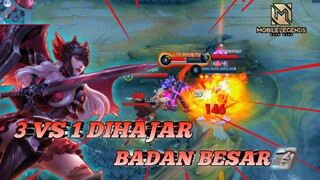 HARUS BANGET DI GB NIH? 3 VS 1 DIHAJAR BADAN TEBEL🗿 - GAMEPLAY MLBB
