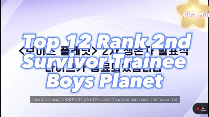 TOP 12 RANK 2ND SURVIVOR TRAINEE BOYS PLANET [RANK WITH BENEFITS]