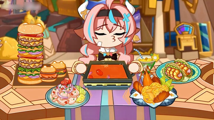 [Genshin Impact Mukbang] Varesa: Only when you are full can you have the energy to exercise!