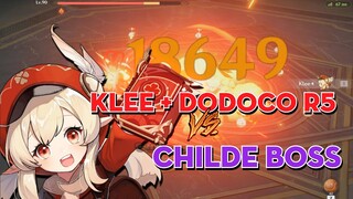 KLEE C0 LV80 với DODOCO tl5 vs CHILDE LV90 | GENSHIN IMPACT