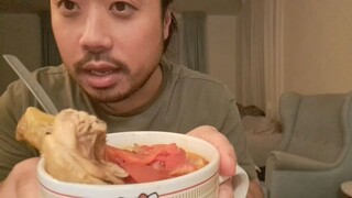 ASMR Chicken Tomato Soup 🍗🍅 🥣 (Eating Sounds)