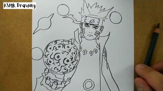 ASMR drawing Naruto ... VERY EASY ,, how to draw NARUTO manga from japan