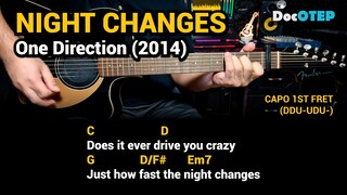 Night Changes - One Direction (2014) Easy Guitar Chords Tutorial with Lyrics Part 2 SHORTS REELS