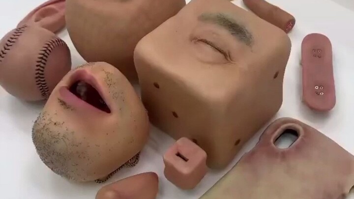 A bizarre and eerie item inspired by human skin, complete with blinking eyes, from a Japanese design