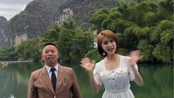 Met Teacher Jin Qiaoqiao in Guilin and sang the Rowing Song together