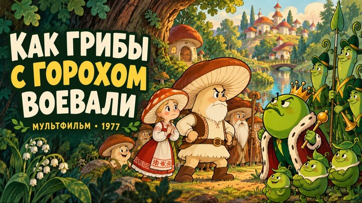 КАК ГРИБЫ С ГОРОХОМ ВОЕВАЛИ мультфильм 1977 года