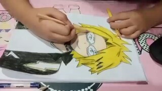 Tutorial Menggambar Denki Kaminari Dari Anime My Hero Academia