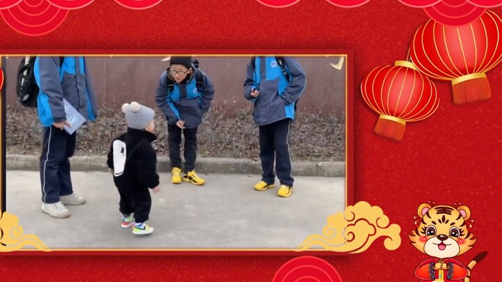 The cute baby was confused when picking up her brother from school. She almost hugged someone else's