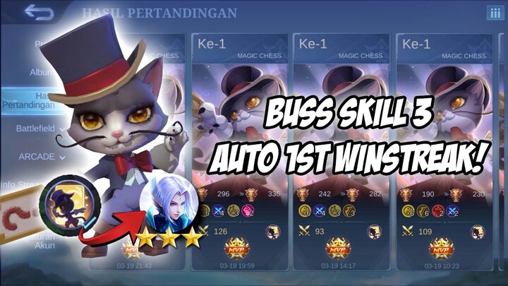 TUTORIAL BUSS SKILL 3, AUTO WINSTREAK! COMBO MAGIC CHESS UPDATE TERBARU