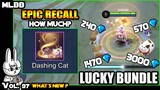 DASHING CAT EPIC RECALL LUCKY BUNDLE - HOW MUCH?? - MLBB WHAT’S NEW? VOL. 97