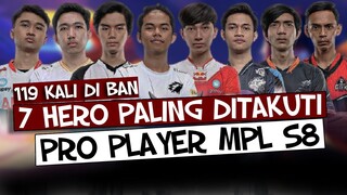 LEBIH DARI 100 KALI DI BAN! INI 7 HERO PALING DITAKUTI PRO PLAYER MPL SEASON 8