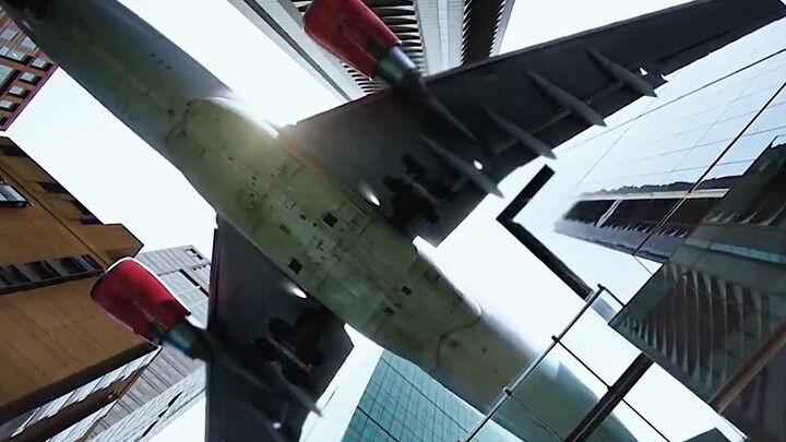 People all looked up at the sky as the passenger plane, as if under a spell, slowly descended throug