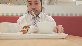 PUBLIC ASMR Ham Egg Sandwich & Dutch Pea Soup - EATING SOUNDS