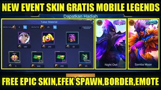 EVENT TERBARU MOBILE LEGENDS BULAN MARET!!! SKIN EPIC GRATIS,EFEK SPAWN,BORDER + BATTLE EMOTE