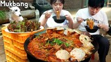 시어머님표 오이소박이와 해장각 🔥불맛 가득한 솥뚜껑 차돌 가리비 해물 짬뽕 먹방 | Spicy JJambbong noodles Mukbang