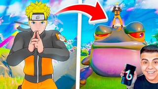 TESTEI os TIK TOKS mais VIRAIS de NARUTO no FORTNITE!