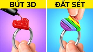 BÚT 3D VS ĐẤT SÉT POLYMER || Ý TƯỞNG TỰ LÀM TUYỆT VỜI BẠN SẼ CẦN XEM