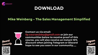 [COURSES2DAY.ORG] Mike Weinberg – The Sales Management Simplified