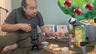 ASMR Picnick 🥳 Cheese Sandwich,  Banana With Peanut Butter & Pistachios (Eating