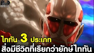 (สปอย)ผ่าพิภพไททัน - สิ่งมีชีวิตที่เรียกว่าไททันทั้ง 3 ประเภท มีอะไรบ้าง?