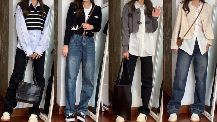 【สูง 168 ซม. หนัก 54 กก.】OOTD｜ลุคลำลองไปทำงานช่วงฤดูใบไม้ร่วง｜การแต่งตัวฤดูใบไม้ร่วง-หนาว｜สไตล์ประจำ