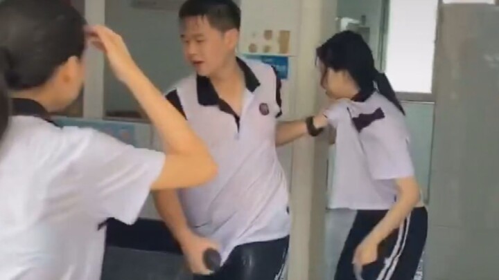 Why is this guy allowed to enter the women’s restroom???