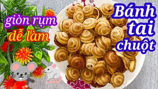 Cách làm bánh tai chuột_tai heo giòn rụm,món ăn vặt siêu ngon dễ làm cho gia đình