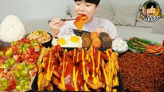 ASMR MUKBANG 직접 만든 양념 치킨먹방! 돈까스 짜파게티 레시피 & 먹방 FRIED CHICKEN AND BLACK BEAN NOODLES EATING SOUND!