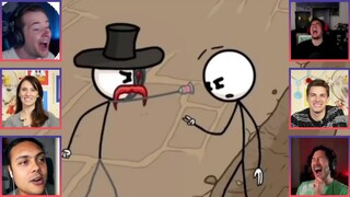 Gamers react to : Rock Paper Scissors [Henry Stickmin Completing the Mission]