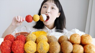 [Nado Official Chinese Subtitles] Mukbang: Colorful Cream Cheese Balls—Enjoyed with Colorful Dips!! 