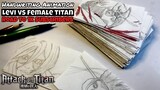 LEVI VS FEMALE TITAN - Handwriting Animation - Attack on Titan