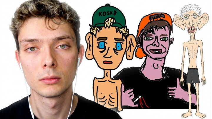 KOSKY REAGE ÀS CARICATURAS QUE OS VIEWERS FIZERAM DELE
